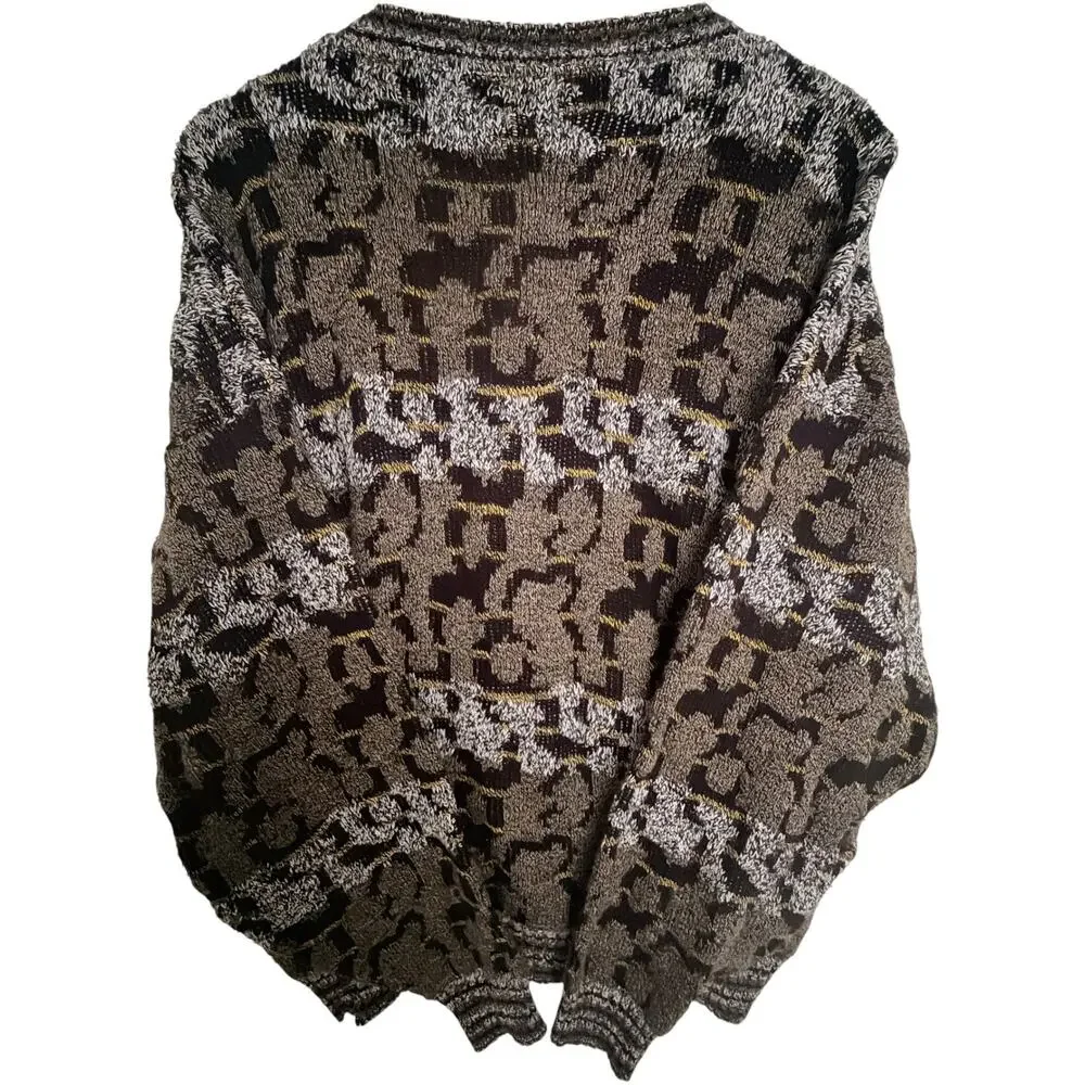 Vintage Adam Sloane Men's L Geometric Knit Made in USA Sweater
